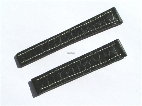 Breitling Band 16mm Leder schwarz black Strap mit 